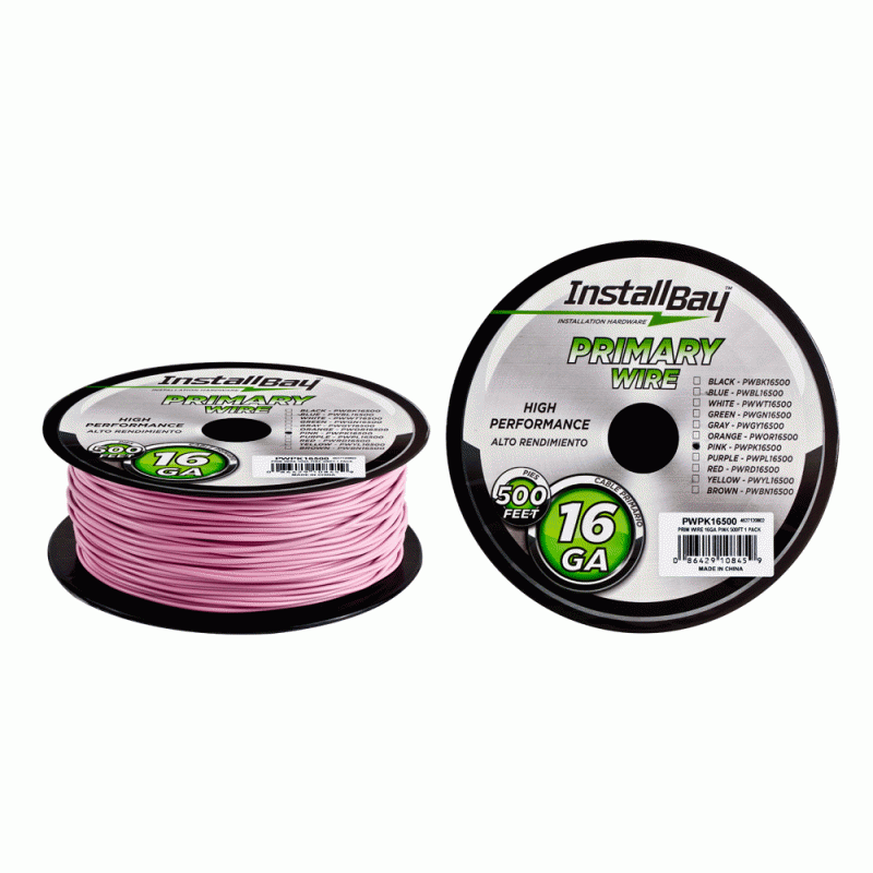 PWPK18500 | Primary Wire 18G, All Copper, Pink, Coil, 500 ft